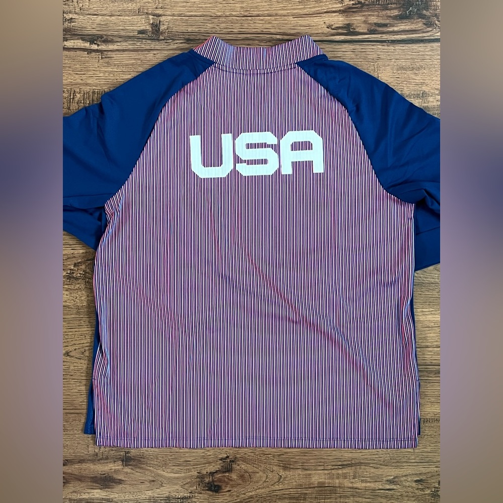 Nike Pro Elite Team USA Track & Field Half Zip Pullover Made In USA size wmns L - Picture 6 of 7